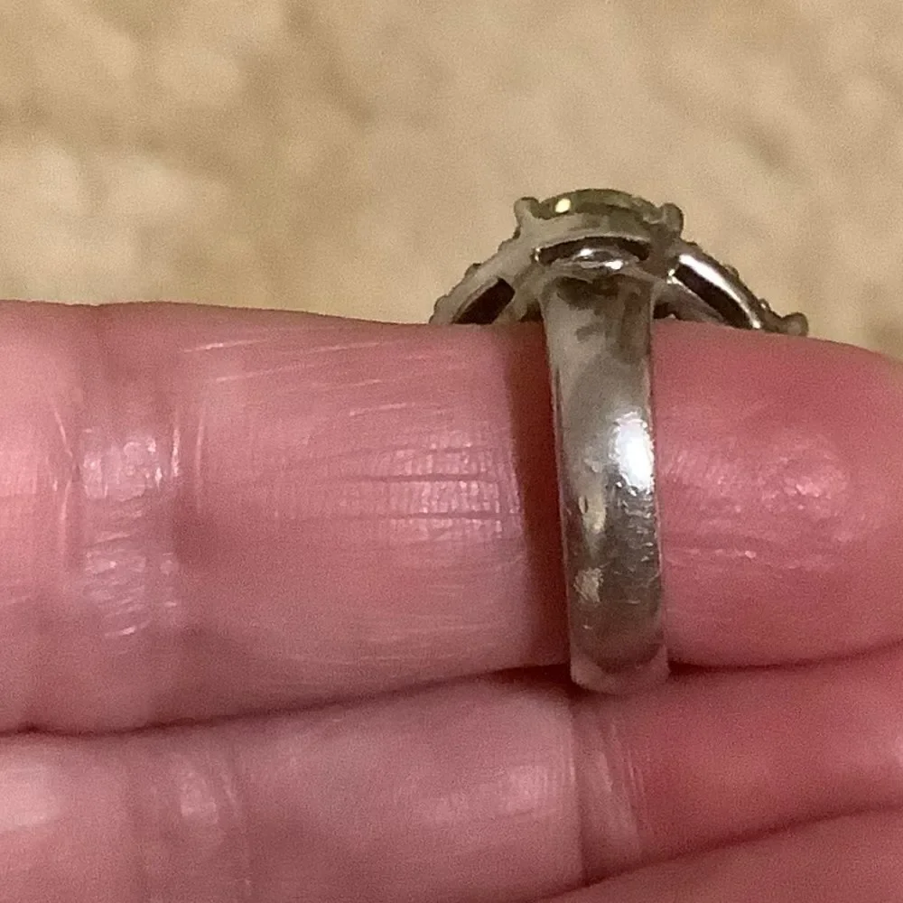 𝅺sterling SILVER MULTICOLOUR CRYSTALS WOMAN RING SIZE US 6.5​